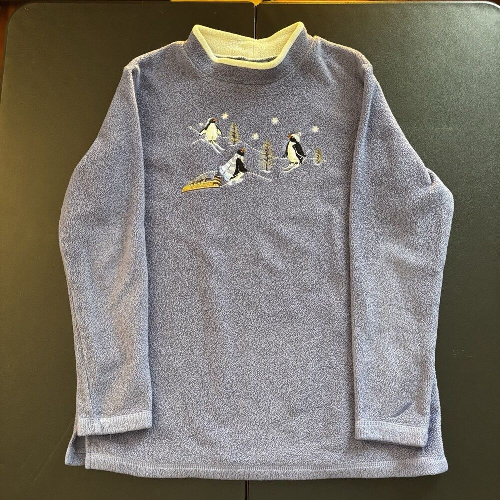 90's Vintage Skiing Penguings Sport Embroidered Pullover Medium Grandmacore